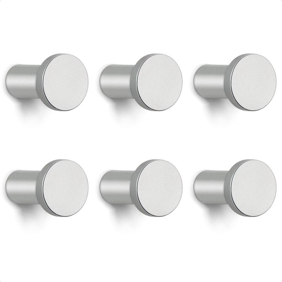 GUWINA Kapstokhaken Zilver 6 Kapstokhaken Kinderen Individueel Modern Kapstokhaken Wandkapstokhaken Wandhaken Zwaar om te schroeven voor Kapstok Keuken Badkamer Kinderkamer