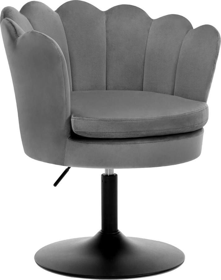 H420dgr-1 Kaptafelstoel Bloemvormige kapstoel met rugleuning Eetkamerstoel in hoogte verstelbaar Barstoel 360° draaibaar Draaikruk Draagvermogen 150 kg Ronde kruk met