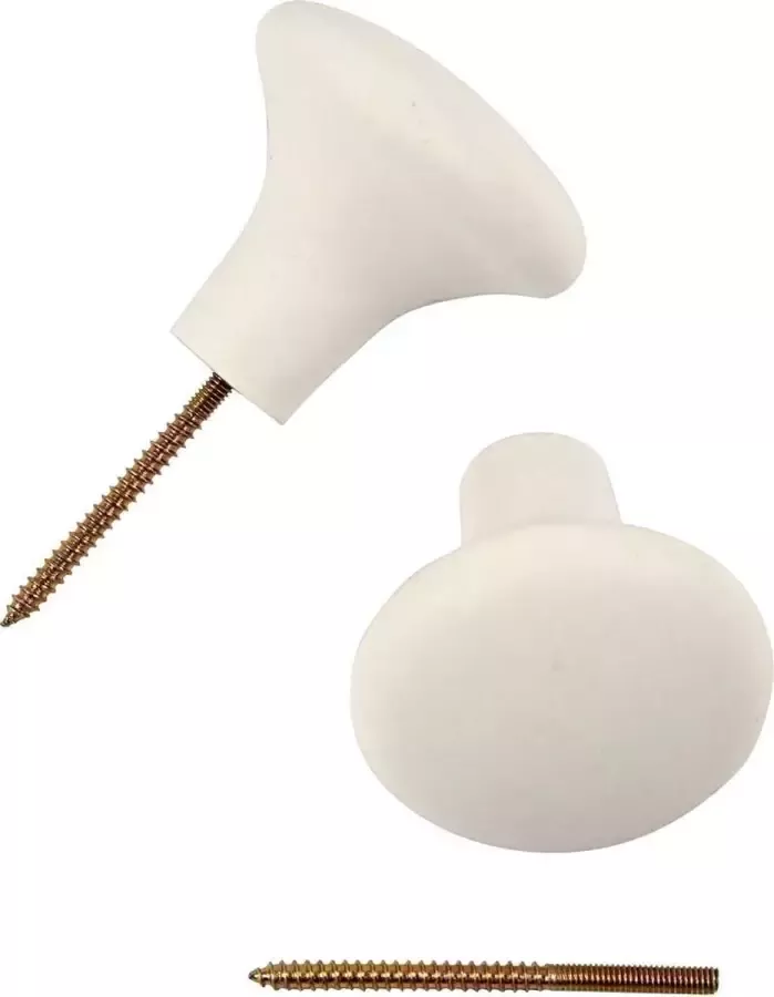 Creativ company Haak d: 5 4 cm h: 5 1 cm 4 stuks wit