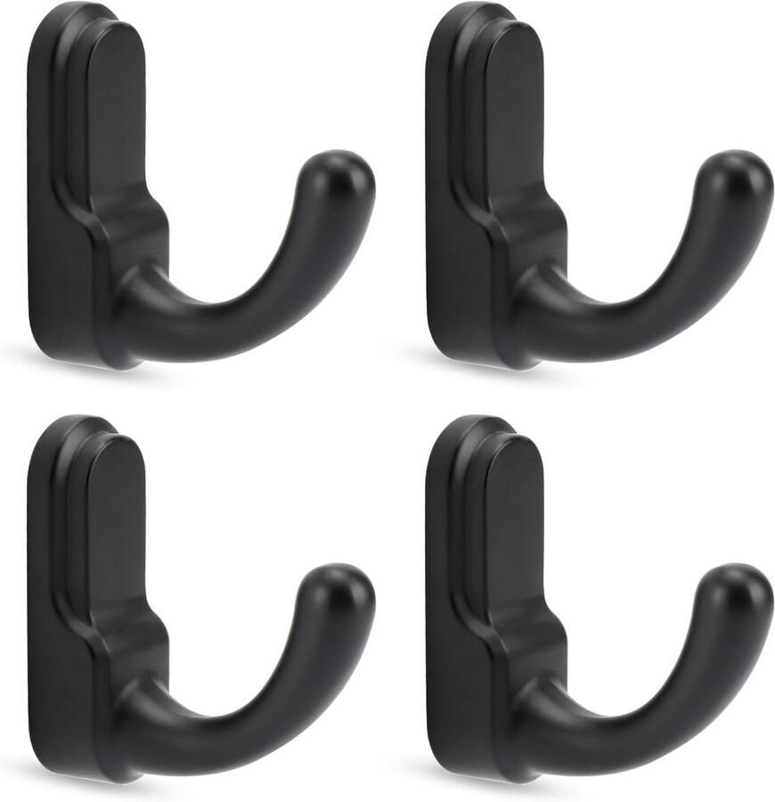 Haakjes 4 stuks Ophanghaken Industrieel Jas haak Sleutelhaak Wandhaak Handdoekhouders voor badkamer en keuken Muurhaak Handdoekhaakjes Kledinghaak Kapstok haak Badkamerhanddoekhaak Zwart
