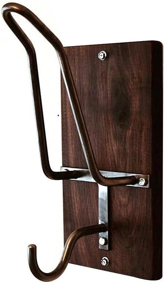 Haakjes Kapstokken Motorhelm Jas Haak Muur Gemonteerde Motorhelm Houder Kapstokhaak bruin Motorhelm Stand Haak voor het Ophangen van Motorhelm en Jas aan de Muur houten
