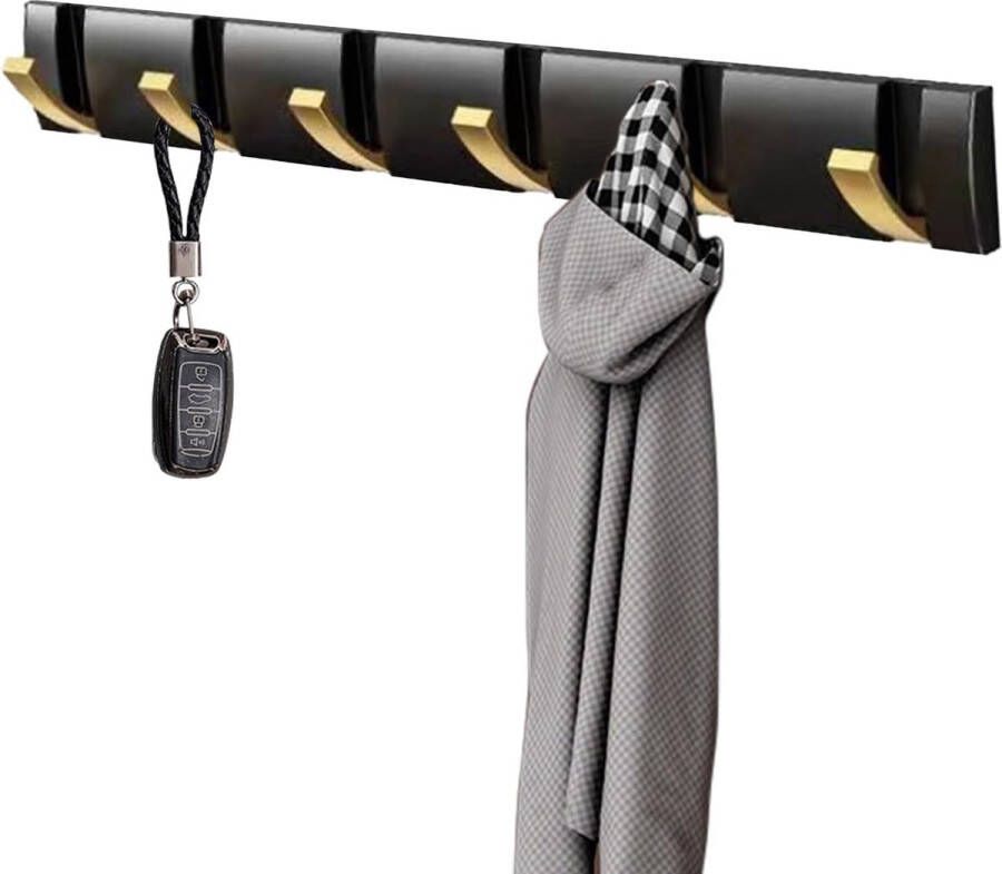 Haaklijst kledinghaken jashouder muur wandhaken garderobe met 6 haken ruimtebesparende kapstok voor jassen mantels sjaals handtassen