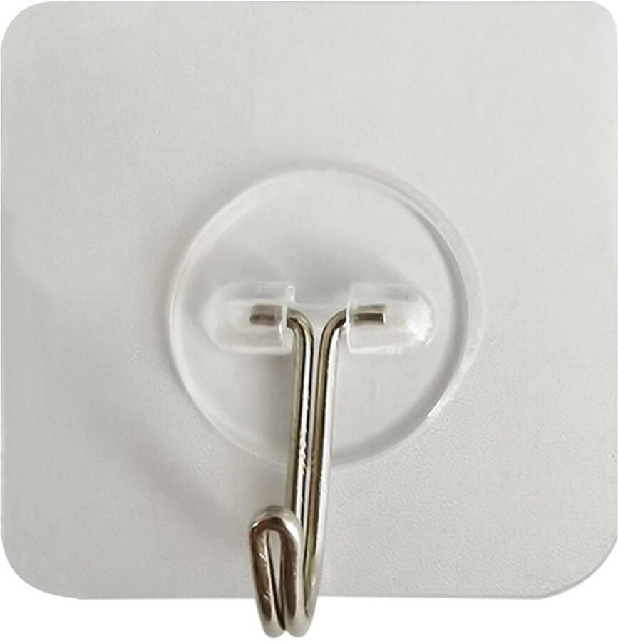 Haaknaalden 6 stuks transparante zelfklevende haken 5 kg (maximaal) geschikt voor badkamer keuken plafond ophangen muurschildering deur kledingrek handdoekrek (6 stuks)