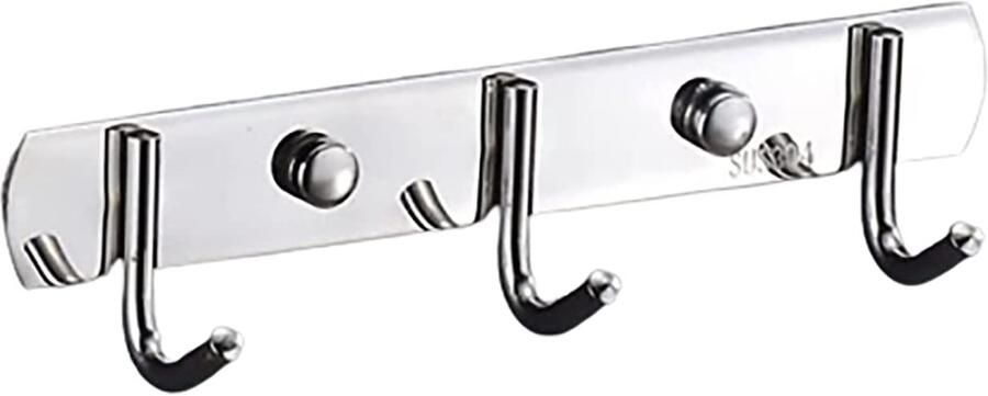 Haakrail 3 haken haakrail kapstokhaken roestvrij staal badjashaken handdoekhouder handdoekhaken wandhaken hoedenhaken sleutelhanger muur kapstokhaken muur kapstok