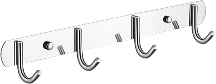 Haakrail 4 haken haakrail kapstokhaken roestvrij staal badjashaken handdoekhouder handdoekhaken wandhaken hoedenhaken sleutelhanger muur kapstokhaken muur garderobestang