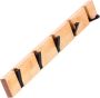 Haakrail houten kapstokken opvouwbare kapstok wandkapstokken met 5 opvouwbare haken voor jassen sjaals hoeden handtassen (naturel 5 haken 42 cm) - Thumbnail 1