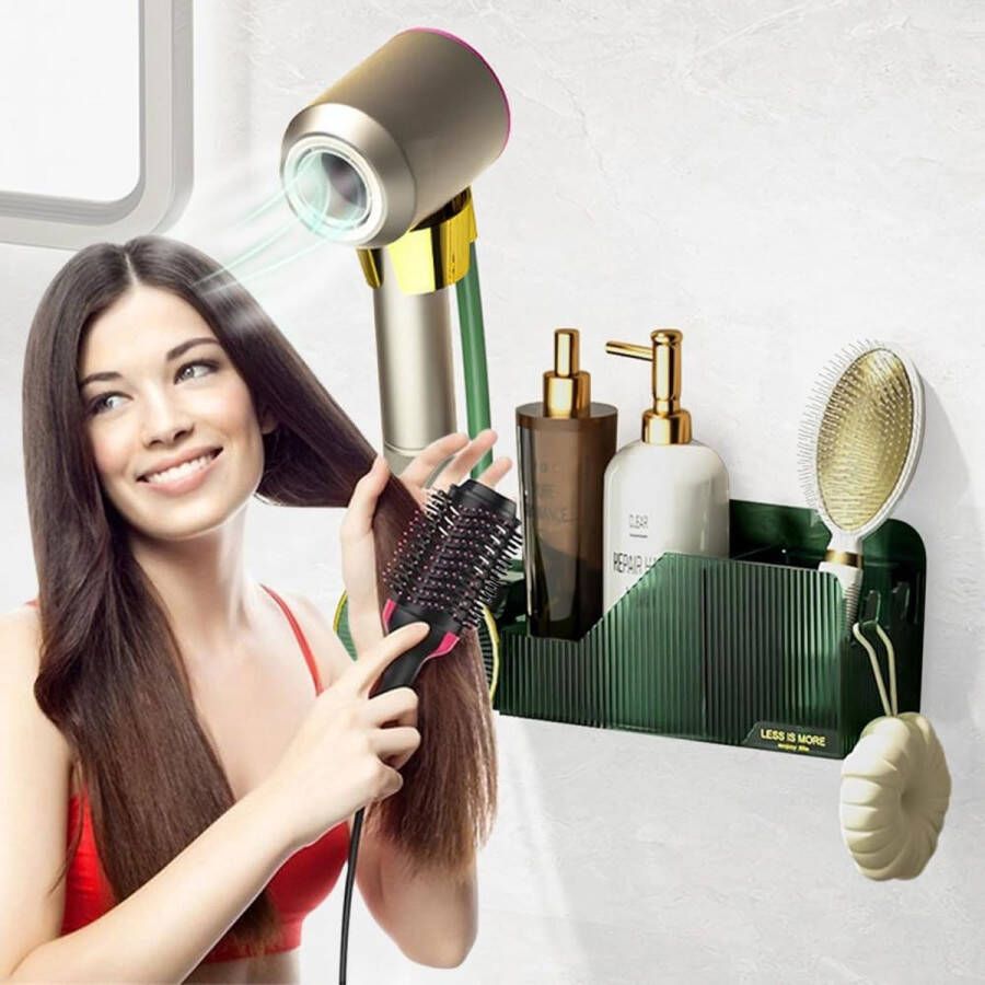 Haardrogerhouder haardroger föhnhouder wandhouder voor de installatie hoeven geen gaten te worden geboord hang het aan de muur om je haar te drogen