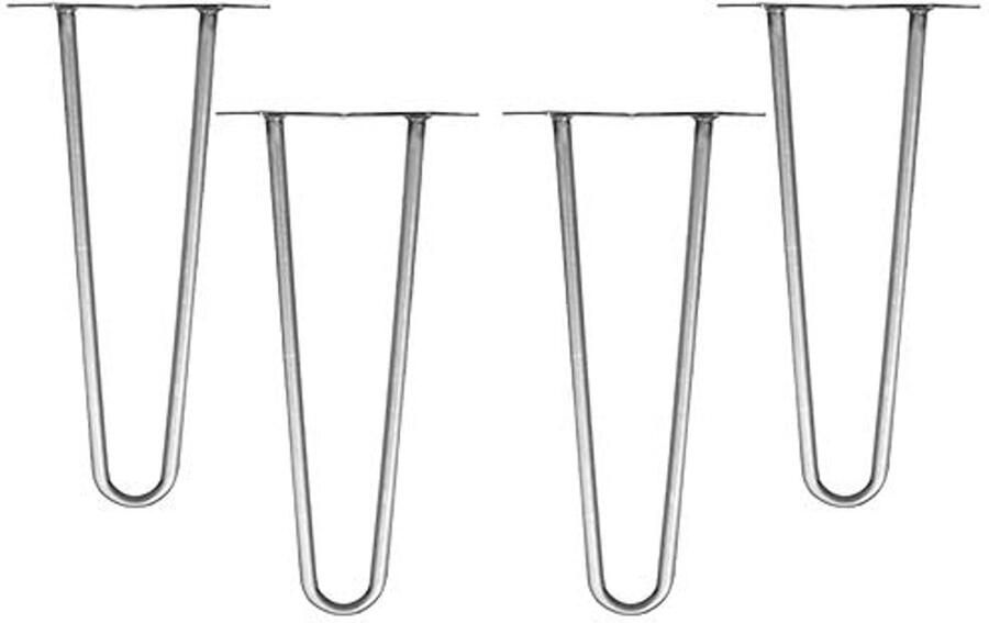 Haarspeld Tafelpoten 12 mm Staal Hoogte 36 cm met Vloerbeschermer