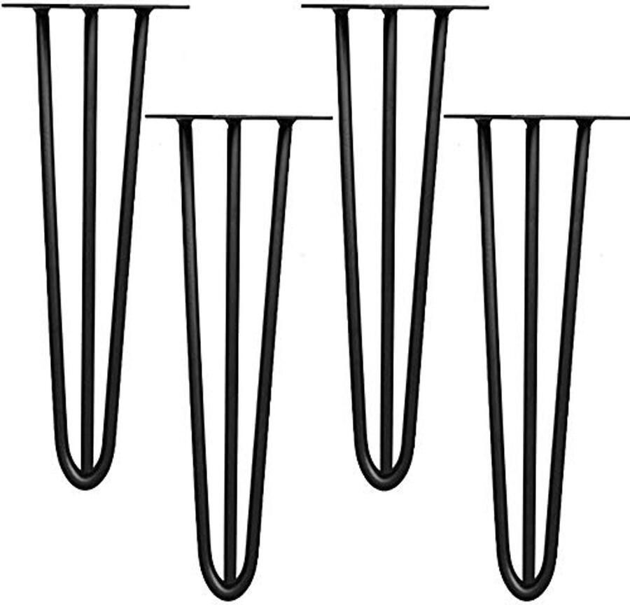 Haarspeld Tafelpoten van 12 mm Staal Hoogte 86 cm Zwart Ideaal voor DIY Meubels