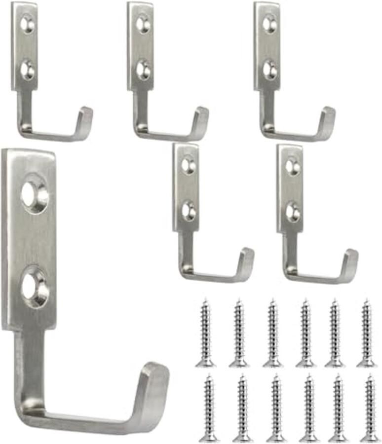 Haken voor thuisgebruik en organisatie vierkante metalen kapstokken in zilver