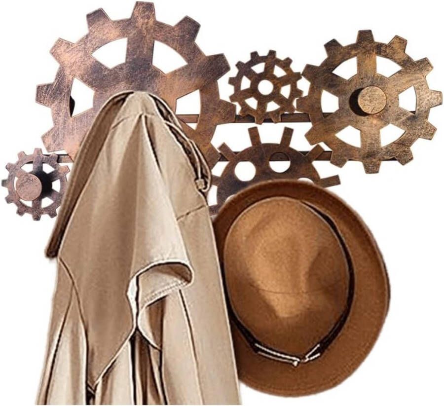 Hakenrek metaal met 4 haken 52 x 5 x 30 5 cm vintage industrieel design kapstok wandkapstok handdoekhaak multifunctioneel