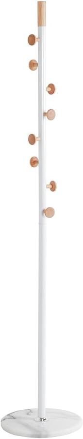 Haku Möbel Kapstok Natuur Wit Marmer Massief Hout Metaal 178x35cm