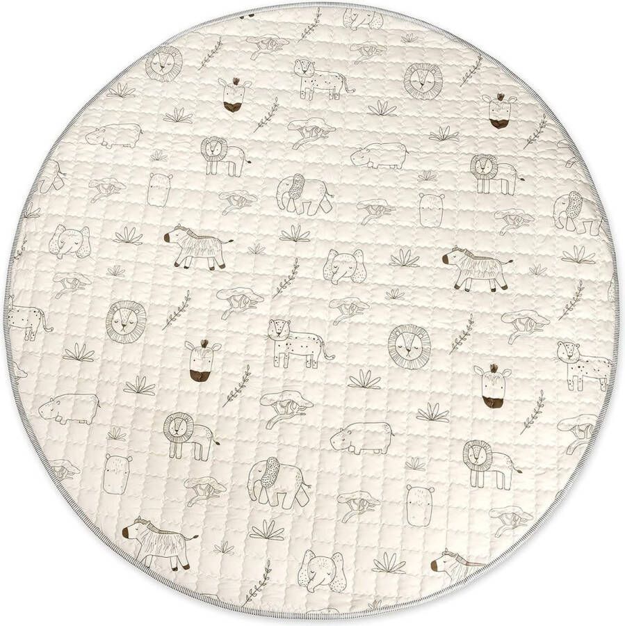 Hakuna Matte Gesteppte Krabbeldecke für Baby 150 cm – Extra Dicke 1 5 cm und Weiche Krabbelmatte in Schönem Unisex Design – Baby Spielmatte mit Rutschfester Unterseite zum Krabbeln und Spielen Speelmat Puzzelmat Baby Playmat