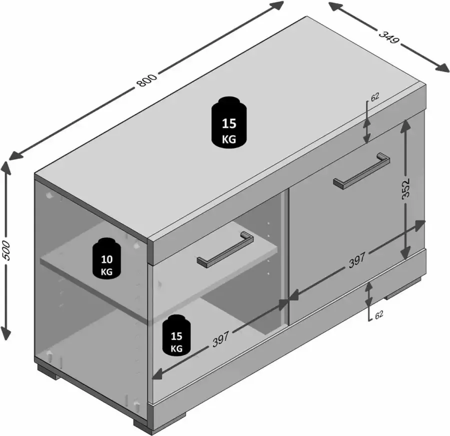 Halbank Hermes Artisan Eiken