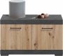 Halbank Hermes Artisan Eiken Matera 8 paar schoenen Breedte 80 cm Hoogte 50 cm Diepte 34.9 cm Met openslaande deuren - Thumbnail 2