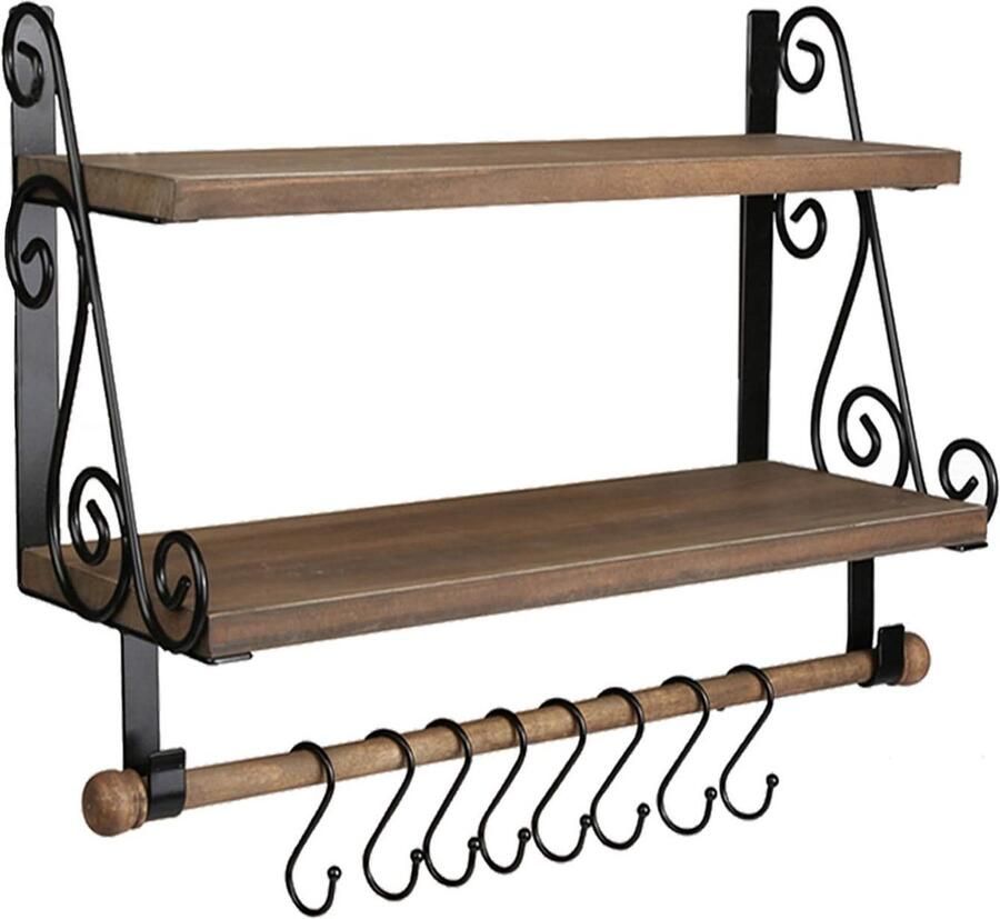 Halcent Wandplank Zwevende Planken Wandmontage Hangplanken Hout Wandrek Presentatie Plank voor Woonkamer Badkamer Keuken