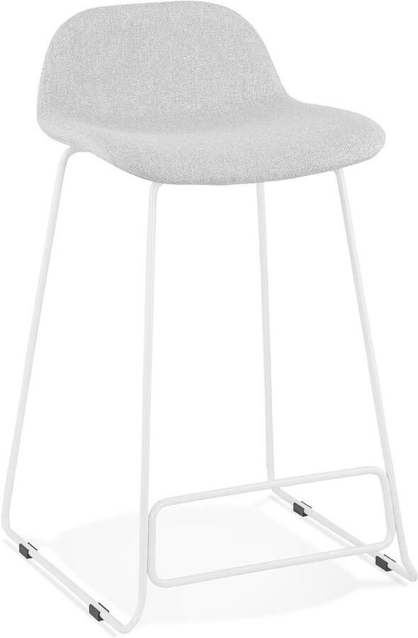 Halfhoge MINI Snackkruk Barkruk Comfortabele Zitting Wit Metalen Stevigheid