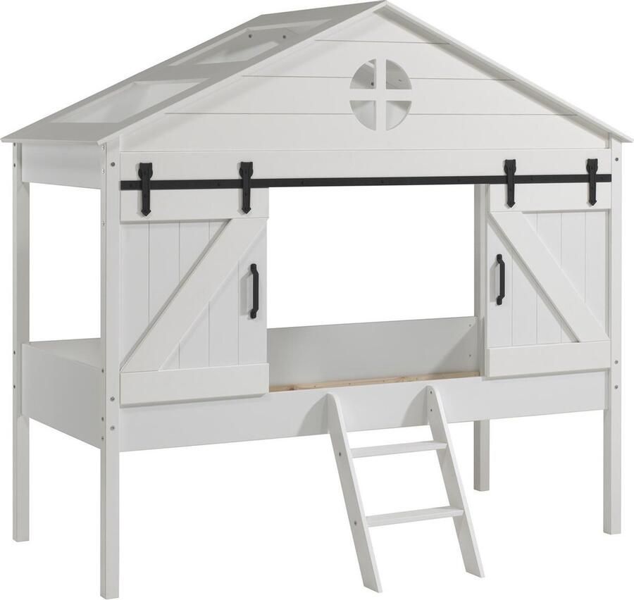 Halfhoogslaper Heaven Wit MDF Grenenhout Hoogte 120 cm