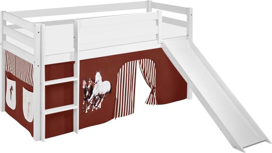 Halfhoogslaper Paard Bruin met tent en glijbaan - Foto 2