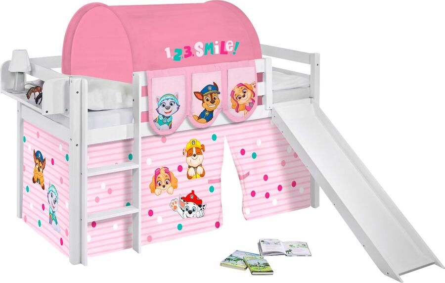 Halfhoogslaper Paw Patrol Roze met tent en glijbaan - Foto 2