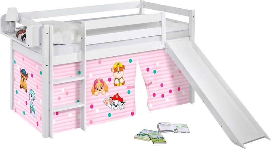 Halfhoogslaper Paw Patrol Roze met tent en glijbaan