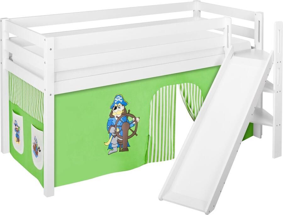 Halfhoogslaper Piraat Groen met tent en schuine glijbaan - Foto 2