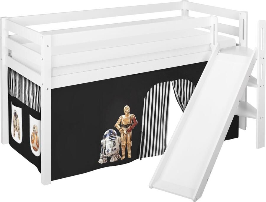 Halfhoogslaper Star Wars Zwart met tent en schuine glijbaan - Foto 2