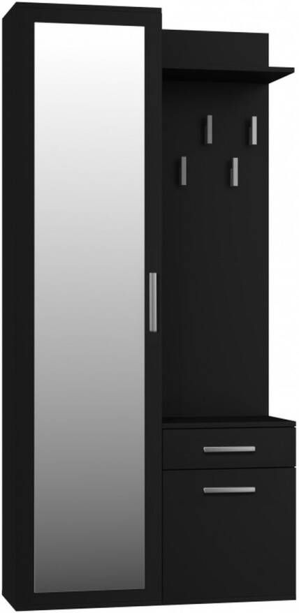 Halkast Met Kapstok-Halmeubel-Halkasten Met Deuren-Halkasten-Halkast Zwart-Kapstokkast