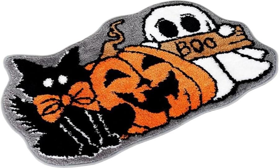 Halloween Badmat Comfortabele Badmat 89x58 cm Super Absorberend en Zacht Vloerkleed voor Veiligheid van Ouderen Kinderen en Vloer voor Huisveiligheid en Stabiliteitsbescherming 1 stuk