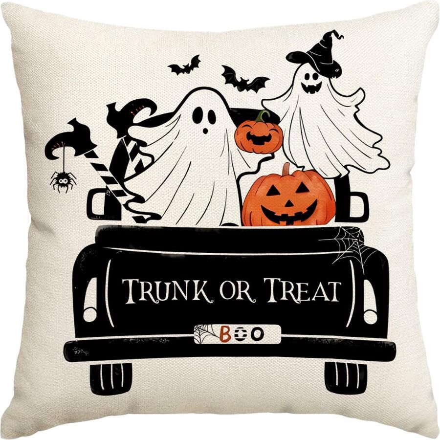 Halloween Decoratie Kussenhoezen 45x45cm Set van 2 Halloween Herfst Decoratieve Sierkussens Kussenslopen Thuis Buiten Bank Kussenhoezen voor Halloween Decoraties