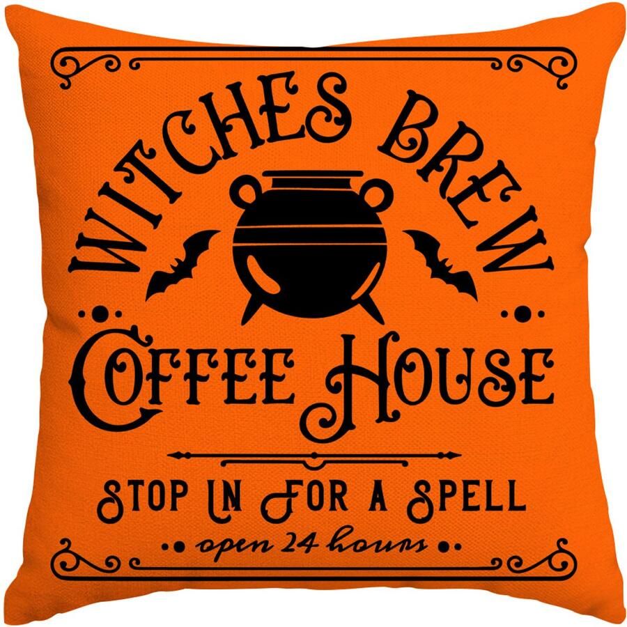 Halloween Decoratie Kussenhoezen 45x45cm Set van 2 Halloween Herfst Decoratieve Sierkussens Kussenslopen Thuis Buiten Bank Kussenhoezen voor Halloween Decoraties