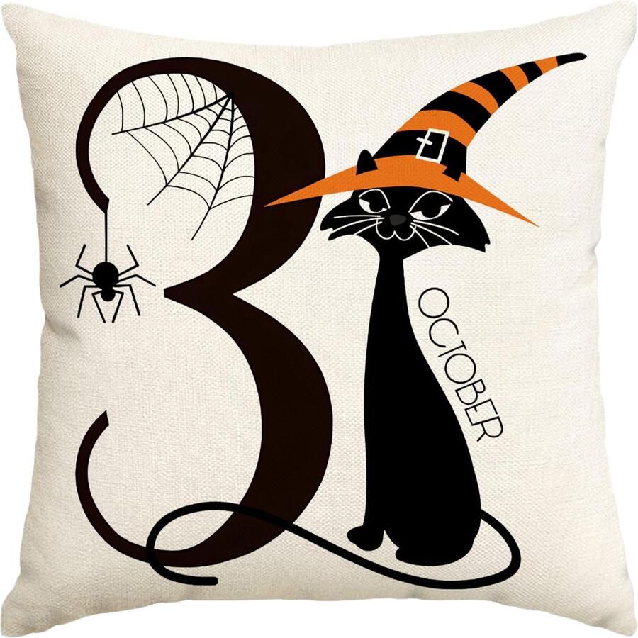 Halloween Decoratie Kussenhoezen 45x45cm Set van 2 Halloween Herfst Decoratieve Sierkussens Kussenslopen Thuis Buiten Bank Kussenhoezen voor Halloween Decoraties