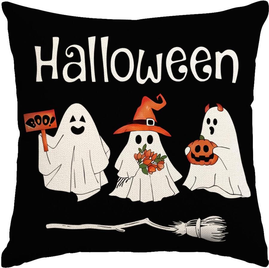 Halloween Decoratie Kussenhoezen 45x45cm Set van 2 Halloween Herfst Decoratieve Sierkussens Kussenslopen Thuis Buiten Bank Kussenhoezen voor Halloween Decoraties