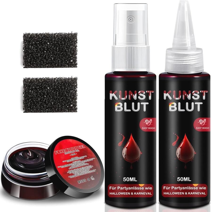 Halloween Nepbloed Set 3 Stuks Voor Themafeesten zoals Zombie Vampire en Clowns