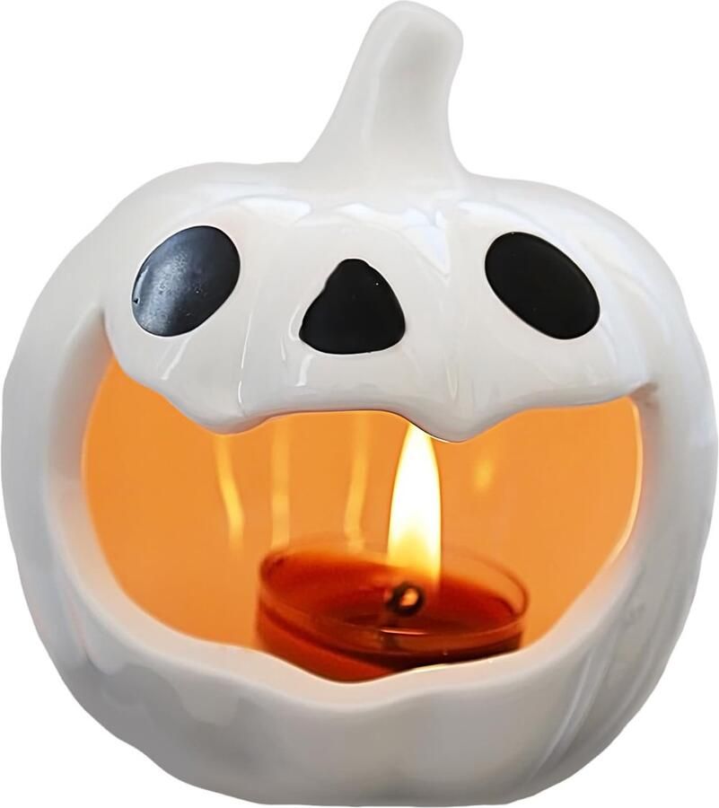 Halloween pompoen kaarsenhouder keramische kaarsenhouder bureau-sfeerornament voor schouw badkamer woonkamer werkplek eettafel entree cadeau voor thuiskantoor1 decoratie
