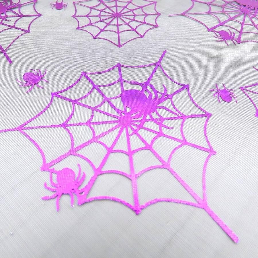 Halloween Tafeldecoratie Tafelloper met Suikerzakken Spinnenweb 1 stuk Tule