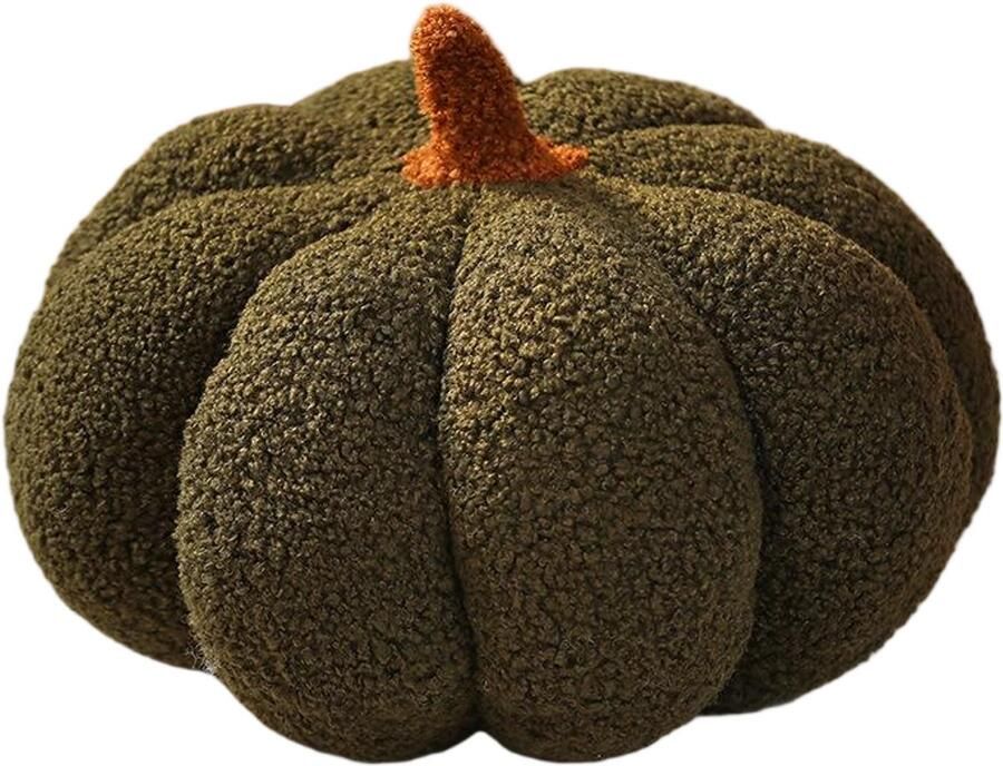 Halloween Kerst Pompoen Kussen Pompoen Vorm Crème Wit Decoratief Kussen Herfst Decoratief Kussen Esthetisch Bankkussen Bed Decoratief Kussen Rond Kinderkamer Cadeau F Stijl 20cm