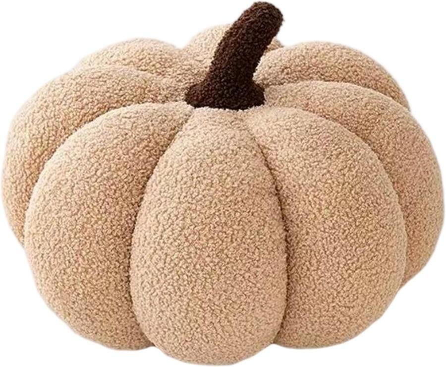 Halloween Kerst Pompoen Kussen Pompoen Vorm Crème Wit Decoratief Kussen Herfst Decoratief Kussen Esthetisch Bankkussen Bed Decoratief Kussen Rond Kinderkamer Cadeau I Stijl 20cm