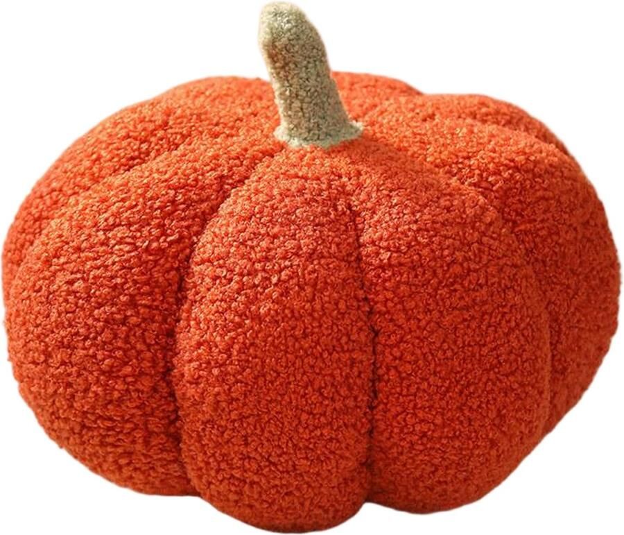 Halloween Kerst Pompoen Kussen Pompoen Vorm Crème Wit Decoratief Kussen Herfst Decoratief Kussen Esthetisch Bankkussen Bed Decoratief Kussen Rond Kinderkamer Cadeau Model D 20cm