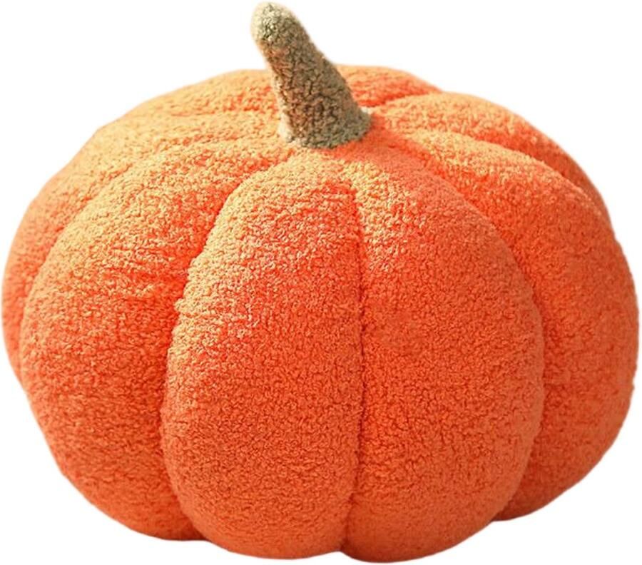 Halloween Kerst Pompoen Kussen Pompoen Vorm Crème Wit Decoratief Kussen Herfst Decoratief Kussen Esthetisch Bankkussen Bed Decoratief Kussen Rond Kinderkamer Cadeau Model B 20cm