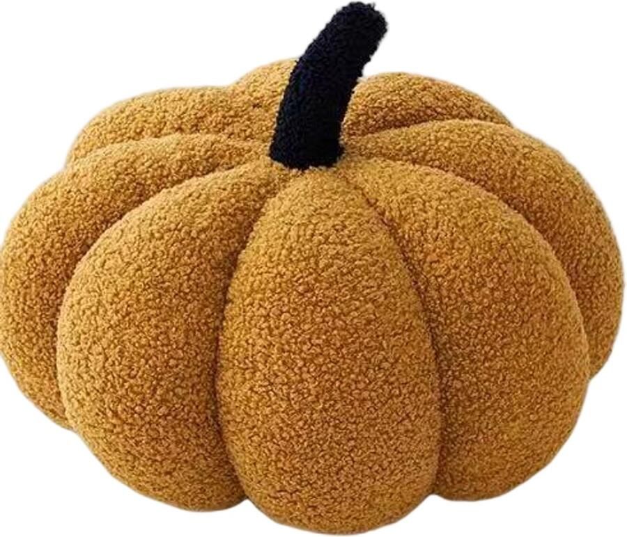Halloween Kerst Pompoenkussen Pompoenvorm Crèmewit Decoratief Kussen Herfst Decoratief Kussen Esthetisch Bankkussen Bed Decoratief Kussen Rond Kinderkamer Cadeau L cm