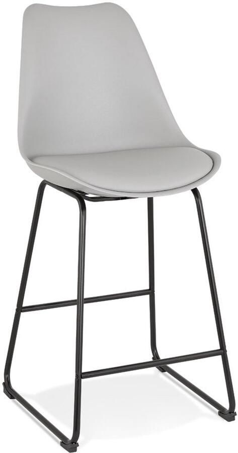 Halve Hoge Snackkruk “MINI” Barkruk Comfortabele Zitplaats met Zwart Metalen Poten