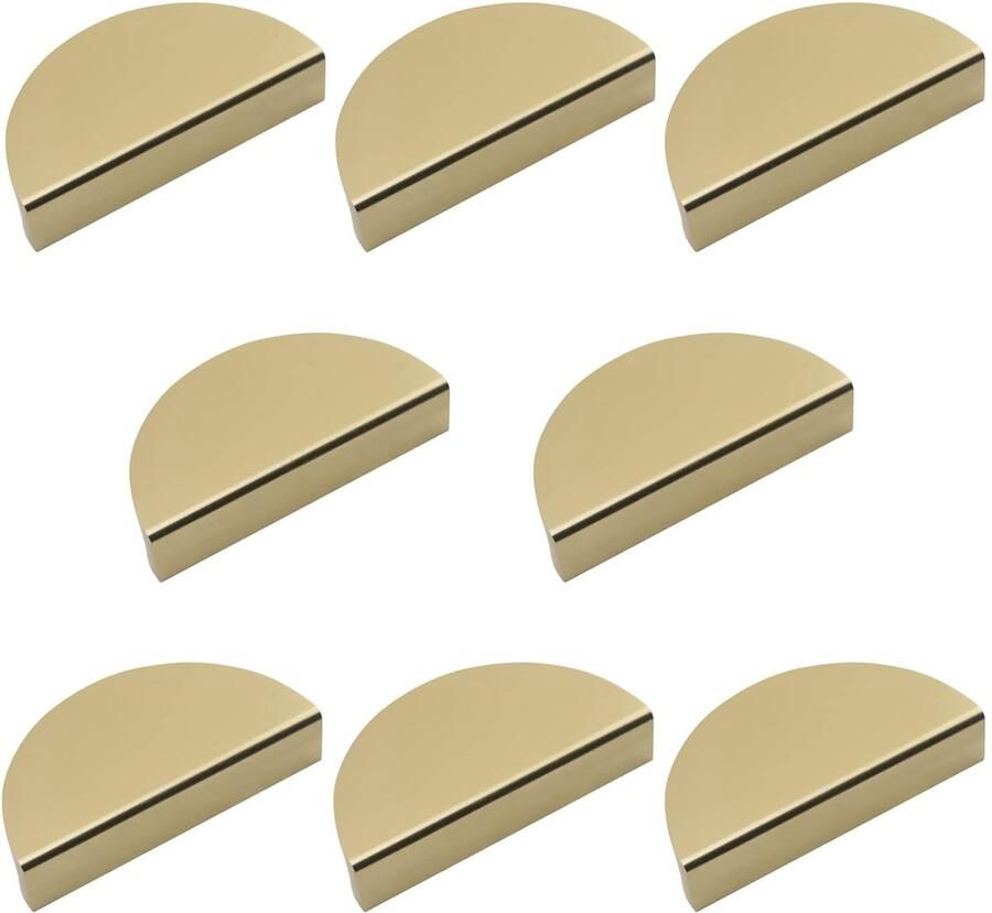 Halve maan deurknoppen decoratief 8 stuks goud aluminium legering