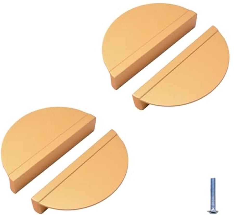 Halve Maan Lade Trekt 4 Stuks Aluminium Legering Deurknoppen in Goud