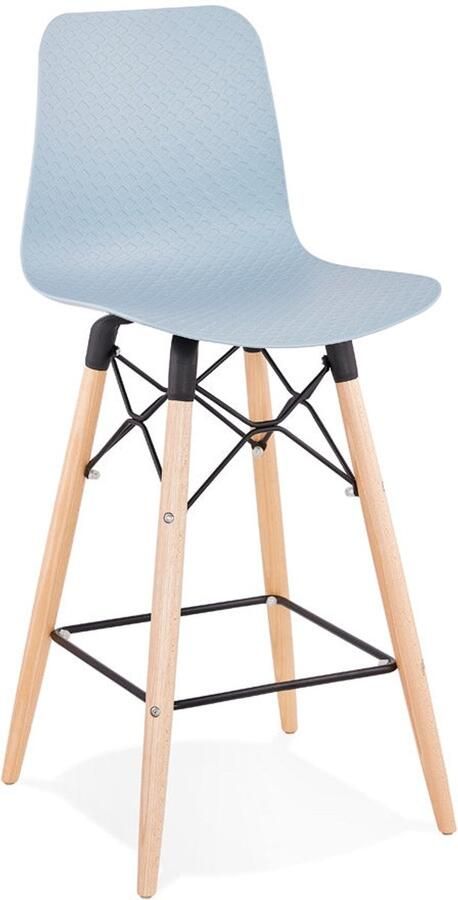 Halvhoge Scandinavische Kruk Snackkruk Comfortabele Zitting Stabiele Houten en Metalen Basis