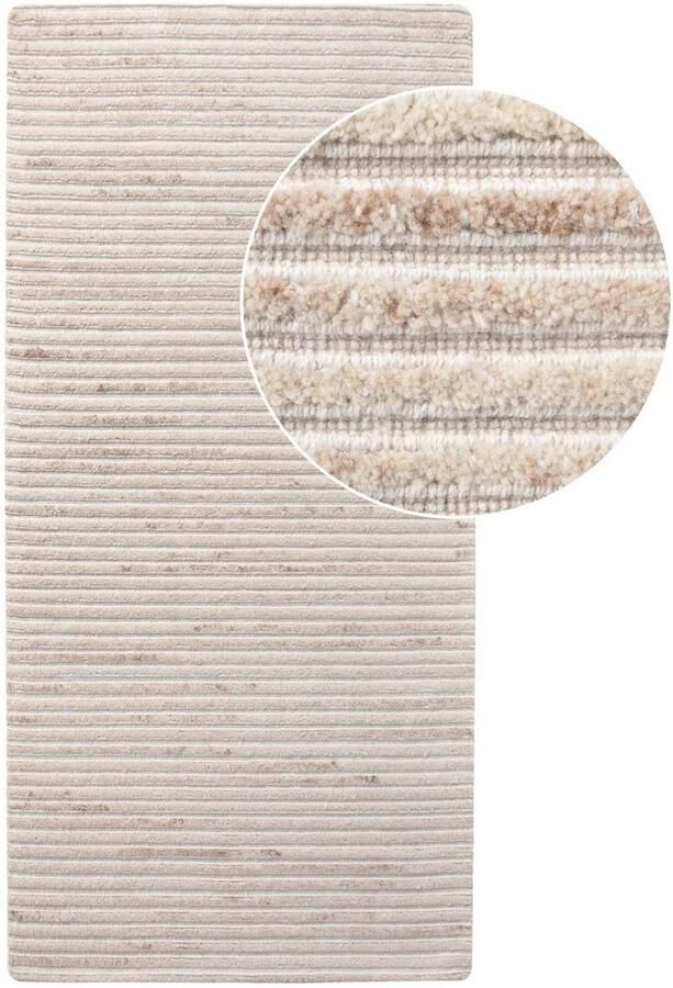 Halway Runner Hand getuft tapijt ivoor tapijt Wol Blend Comfort 80 cm x 180 cm