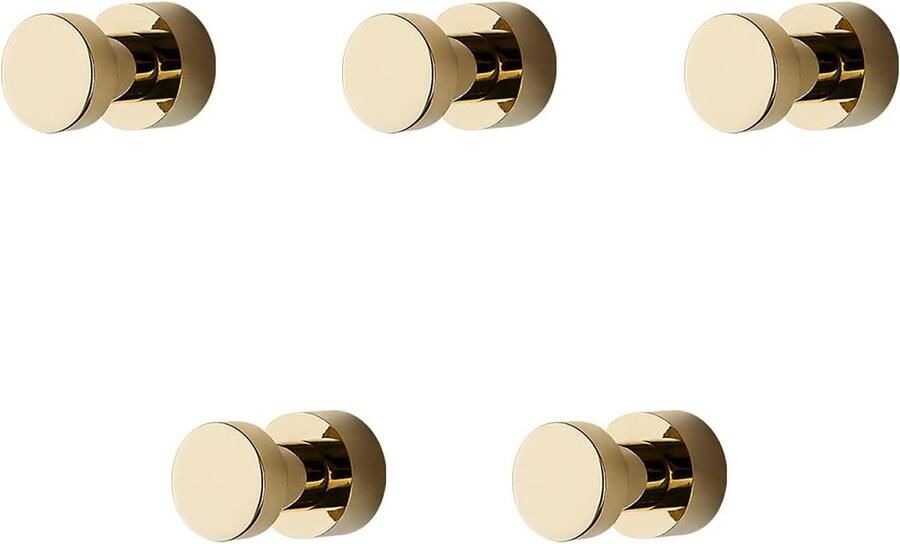 Handdoekhaak 5 Stuks Goud Metalen Zelfklevende Badkamer Roestbestendig