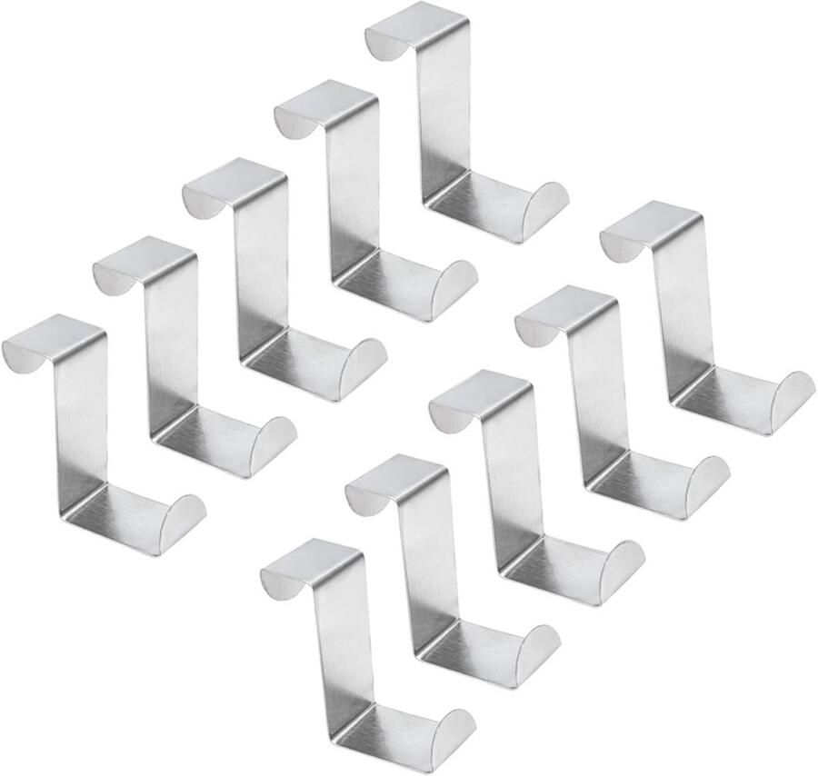 Handdoekhaak RVS Deurhaak Set Deur Ophanghaak Deurkapstok Deurhanger Kapstok Handdoek & Kleding Ophanghaken Deur Haken Deur Hanger Ophanghaak Set Van 10 Stuks deur achter haak