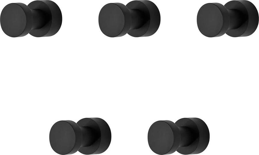 Zwart Handdoekhaak 5 Stuks Metalen Zelfklevende Haken Badkamer Roestbestendig