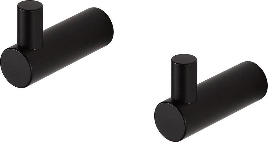 Handdoekhaken 2 packs zwart Kapstok haken 304 roestvrijstalen haken Badkamer Keuken